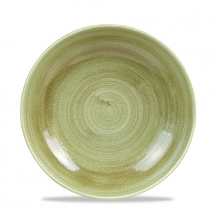 CHURCHILL SUPER VITRIFIED STONECAST PATINA BURNISHED GREEN COUPE BOWL 15OZ