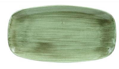 CHURCHILL SUPER VITRIFIED STONECAST PATINA BURNISHED GREEN OBLONG PLATE 14X7.4Inch
