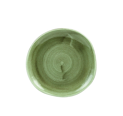 CHURCHILL SUPER VITRIFIED STONECAST PATINA BURNISHED GREEN ORGANIC PLATE 7.3Inch