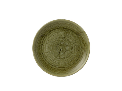 CHURCHILL SUPER VITRIFIED STONECAST PLUME OLIVE COUPE PLATE 8.5Inch
