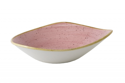 CHURCHILL SUPER VITRIFIED STONECAST PETAL PINK TRIANGULAR BOWL 21.1OZ