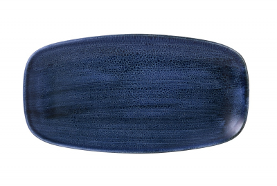 CHURCHILL SUPER VITRIFIED STONECAST PLUME ULTRAMARINE OBLONG PLATE 14X7.4Inch