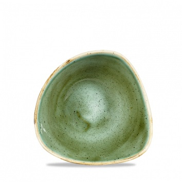 CHURCHILL SUPER VITRIFIED STONECAST SAMPHIRE GREEN TRIANGULAR BOWL 9OZ