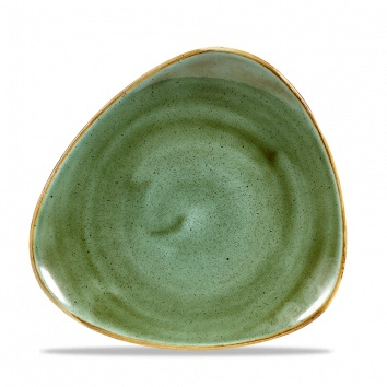 CHURCHILL SUPER VITRIFIED STONECAST SAMPHIRE GREEN TRIANGULAR PLATE 7.6Inch