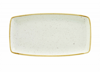 CHURCHILL SUPER VITRIFIED STONECAST BARLEY WHITE OBLONG PLATE 13.6X7.3Inch