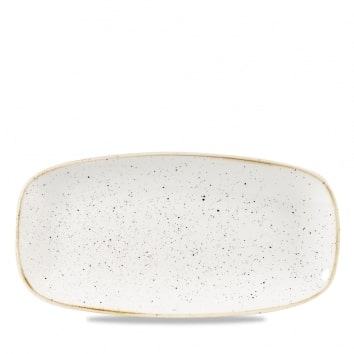CHURCHILL SUPER VITRIFIED STONECAST BARLEY WHITE CHEF'S OBLONG PLATE 10.6X5Inch