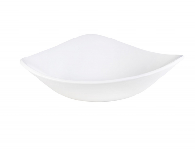 CHURCHILL SUPER VITRIFIED WHITE VELLUM TRIANGULAR BOWL 13OZ