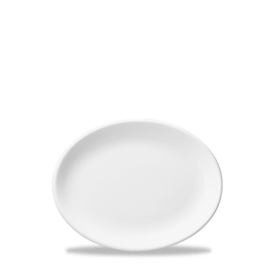CHURCHILL SUPER VITRIFIED WHITE OVAL PLATE 8Inch
