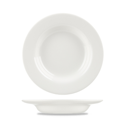 CHURCHILL SUPER VITRIFIED CLASSIC WHITE RIMMED SOUP BOWL 11.4OZ