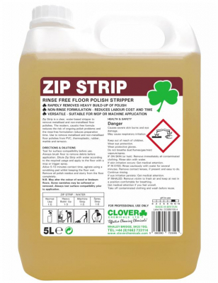 CLOVER ZIP STRIP - RINSE FREE FLOOR STRIPPER 5LTR