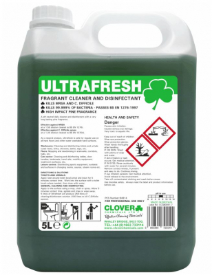 CLOVER ULTRAFRESH BACTERICIDAL TOILET & WASHROOM CLEANER 5LTR