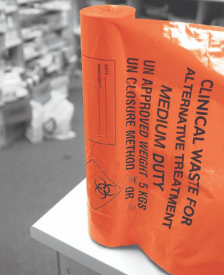 CLINICAL WASTE SACK 15X28X39Inch 90L MEDIUM DUTY ORANGE CM426