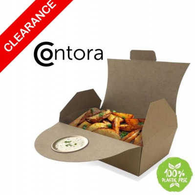 *CLEARANCE* CONTORA LARGE FOOD BOX WITH INTEGRAL DIP POT HOLDER