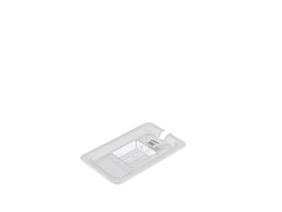 POLYCARBONATE GASTRONORM PAN CLEAR NOTCHED LID 1/4