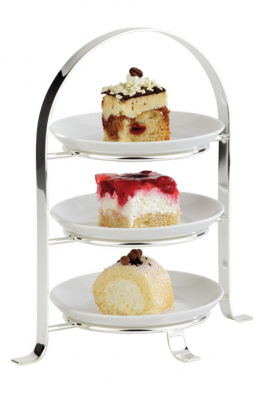 3 TIER CHROME CAKE STAND FOR 6Inch PLATES
