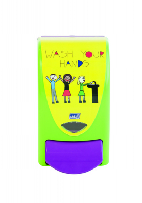 DEB SOAP DISPENSER GREEN - WASH YOUR HANDS 1LTR