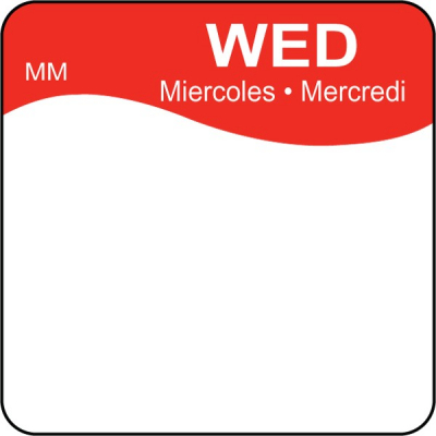 DISSOLVABLE DAY OF THE WEEK LABEL - WEDNESDAY