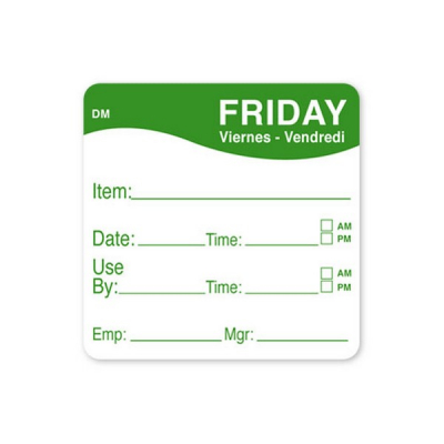 DISSOLVE DAY LABEL USE BY DATE 51X51CM FRIDAY
