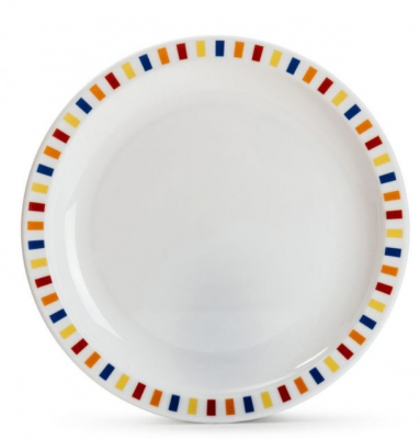 DUO PLATE LARGE 23CM PATTERNED STRIPES MULTICOLOURED 024IN-SM