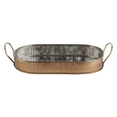 ANTIQUE SILVER RANGE COMBO/ SERVING PLATTER ANTIQUE BRASS