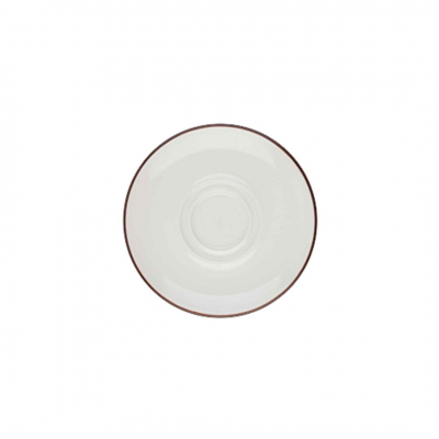 MODEST BROWN DOUBLE WELL SAUCER 16CM / 6.25Inch