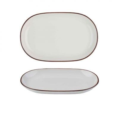 MODEST BROWN OVAL PLATTER 28 X  18CM / 11Inch X 7Inch