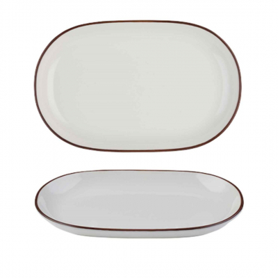 MODEST BROWN OVAL PLATTER 33 X  21CM / 13Inch X 8.25Inch