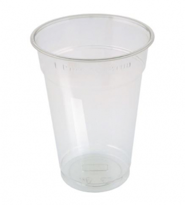 PLASTIC PINT GLASS DISPOSABLE CE MARKED TO BRIM RPET (HEAVY DUTY)