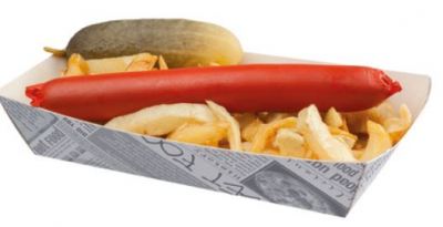 LARGE FISH 'N' CHIPS NEWSPAPER PRINT TRAY 220 X 115 X 45MM