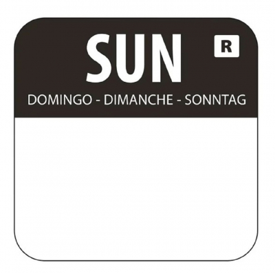 1'' SQUARE FOOD LABEL ROLL BLACK SUNDAY  25X25MM