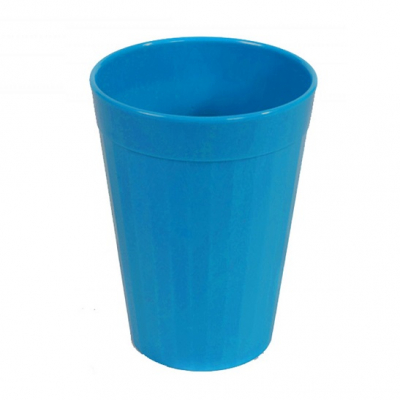 HARFIELD POLYCARBONATE MEDIUM BLUE FLUTED TUMBLER GLASS 7OZ/200ML
