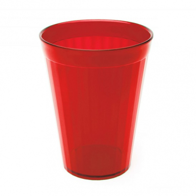 HARFIELD POLYCARBONATE TRANSLUCENT RED FLUTED TUMBLER GLASS 5OZ/150ML