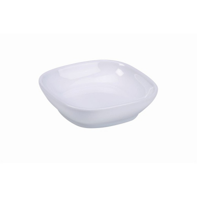 GENWARE WHITE PORCELAIN ELLIPSE SQUARE DISH 1OZ