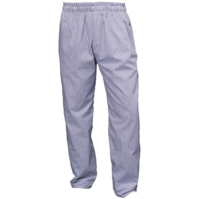 BLUE & WHITE CHECK BAGGY TROUSERS MEDIUM