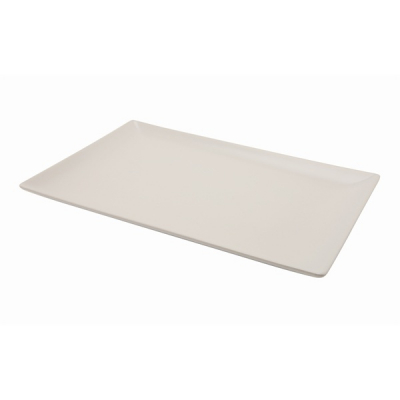 GENWARE LUNA STONEWARE WHITE RECTANGULAR COUPE PLATE 11.8.X7.9Inch