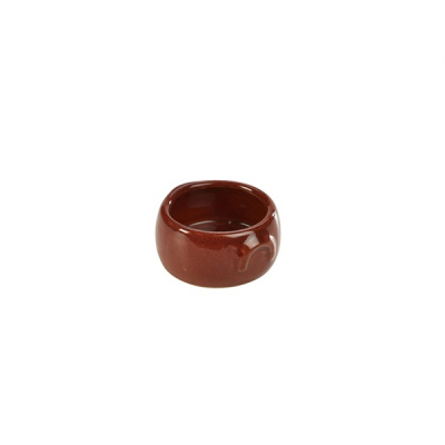 GENWARE TERRA STONEWARE RUSTIC RED BUTTER POT 3OZ