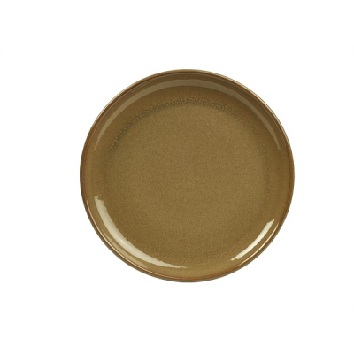 GENWARE TERRA STONEWARE RUSTIC BROWN COUPE PLATE 10.8Inch