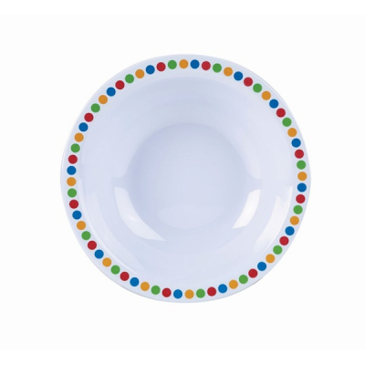 GENWARE MELAMINE 6Inch BOWL- COLOURED CIRCLES X12  MEL6B-CC