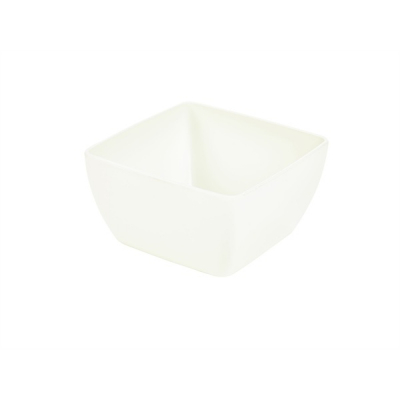 GENWARE MELAMINE WHITE CURVED SQUARE BOWL 52.8OZ