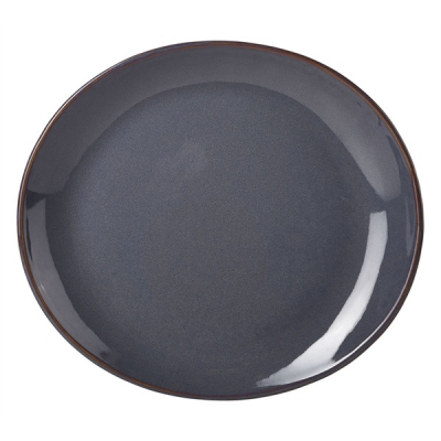GENWARE TERRA STONEWARE RUSTIC BLUE OVAL PLATE 9.8X8.7Inch