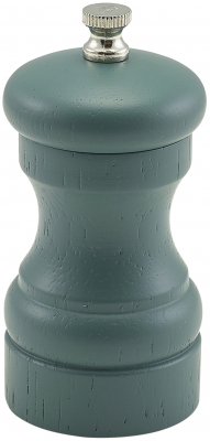 OLIVE GREEN WOODEN SALT/PEPPER GRINDER 10CM