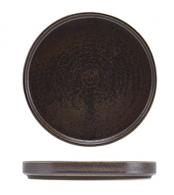 GENWARE TERRA PORCELAIN BLACK PRESENTATION PLATE 7Inch