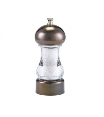 GENWARE GUN METAL SALT/PEPPER 14CM ACRYLIC GRINDER