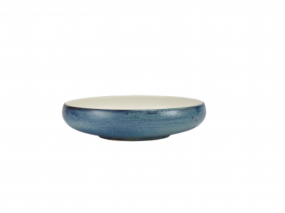 TERRA PORCELAIN AQUA BLUE TWO TONE COUPE BOWL 24.5CM