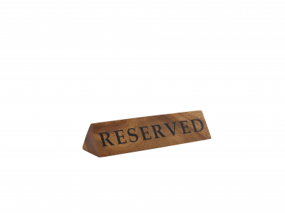 GENWARE ACACIA WOOD RESERVED SIGN