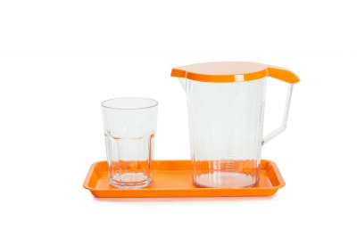 LOCKER SET 750ML JUG, LID, TUMBLER & TRAY ORANGE