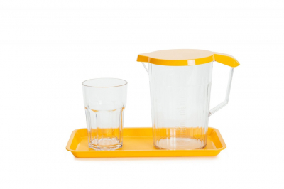 LOCKER SET 750ML JUG, LID, TUMBLER & TRAY YELLOW