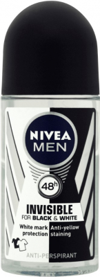 NIVEA MEN BLACK & WHITE ROLLON DEODORANT 50ML X6