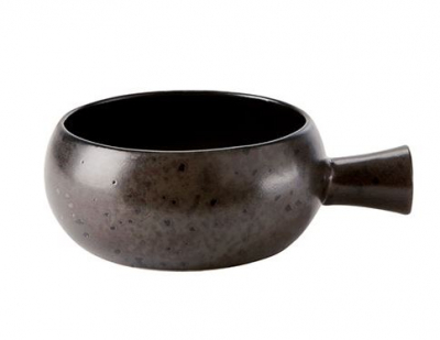 IRONSTONE HANDLED SOUP BOWL 12.5CM