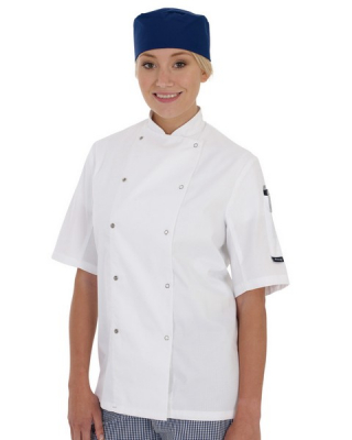 DENNY'S SHORT SLEEVE CHEFS JACKET WHITE EXTRA LARGE